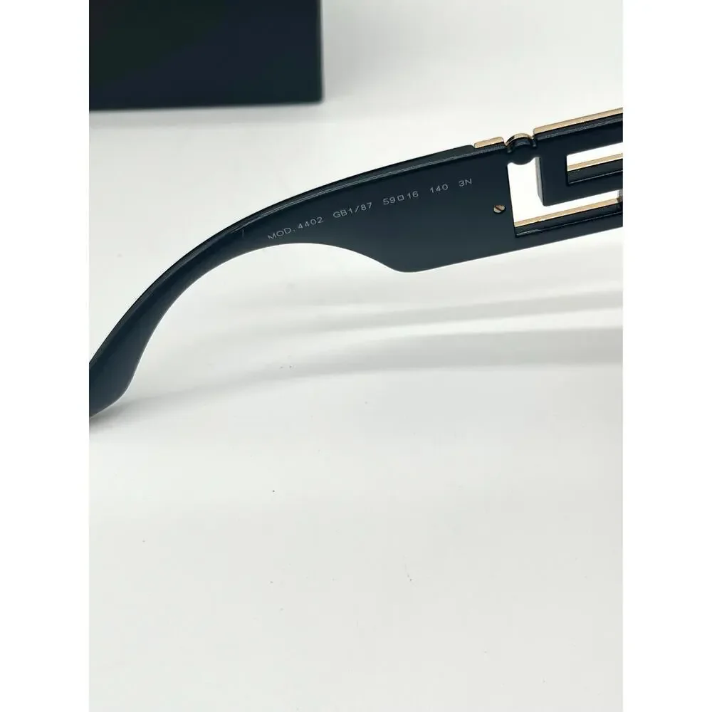 VERSACE NEW IN BOX Sunglasses, Black with Gold Medusa Accents 4402, Retails $394